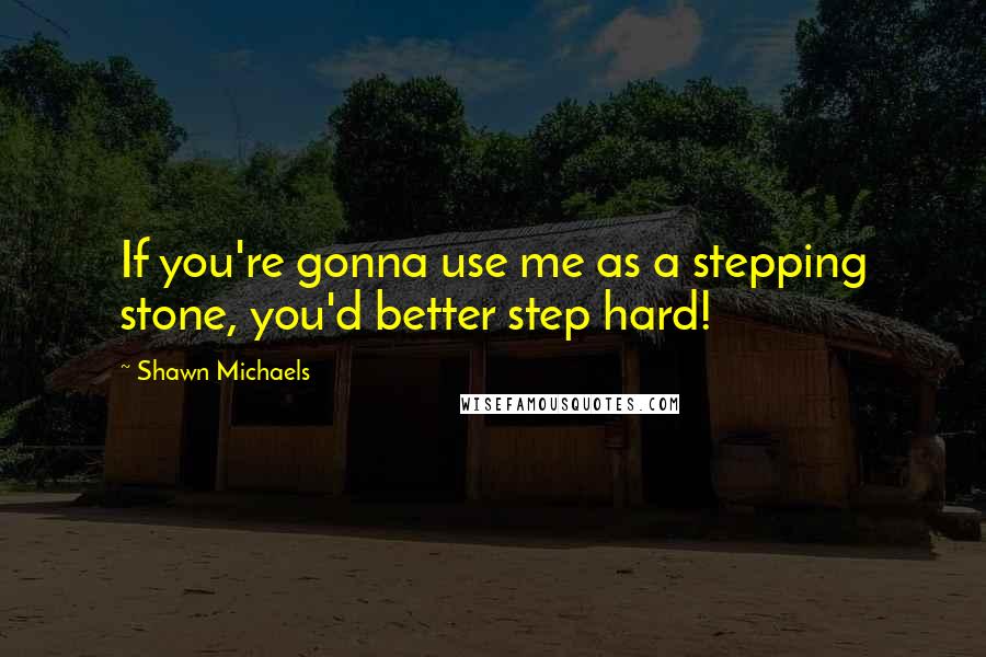Shawn Michaels Quotes: If you're gonna use me as a stepping stone, you'd better step hard!