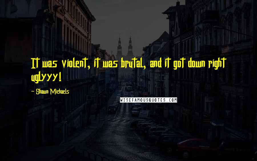 Shawn Michaels Quotes: It was violent, it was brutal, and it got down right uglyyy!