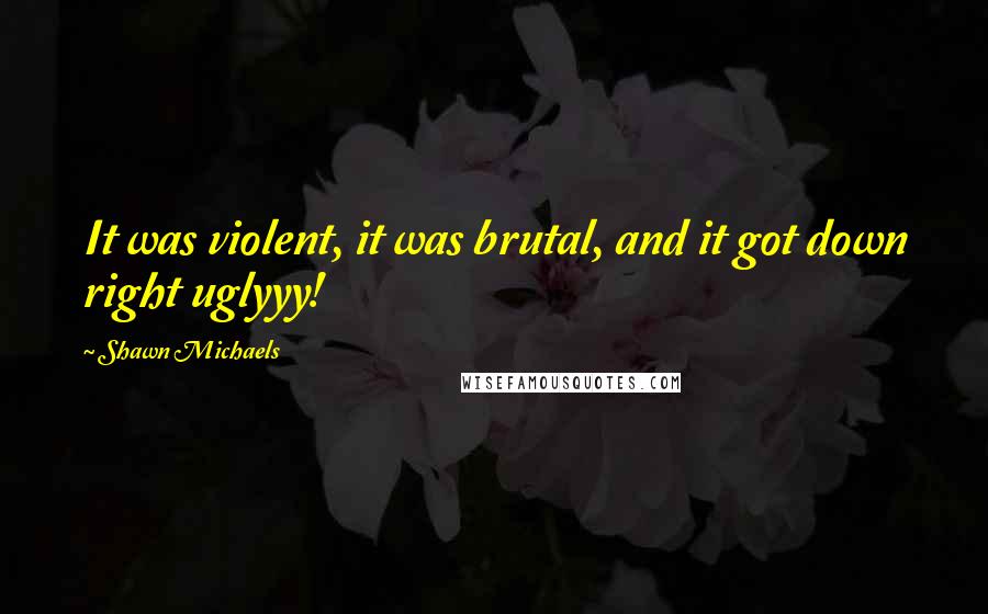 Shawn Michaels Quotes: It was violent, it was brutal, and it got down right uglyyy!
