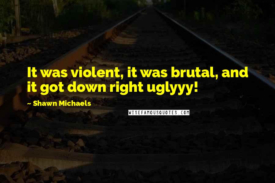 Shawn Michaels Quotes: It was violent, it was brutal, and it got down right uglyyy!