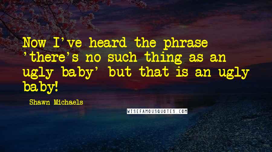 Shawn Michaels Quotes: Now I've heard the phrase 'there's no such thing as an ugly baby' but that is an ugly baby!