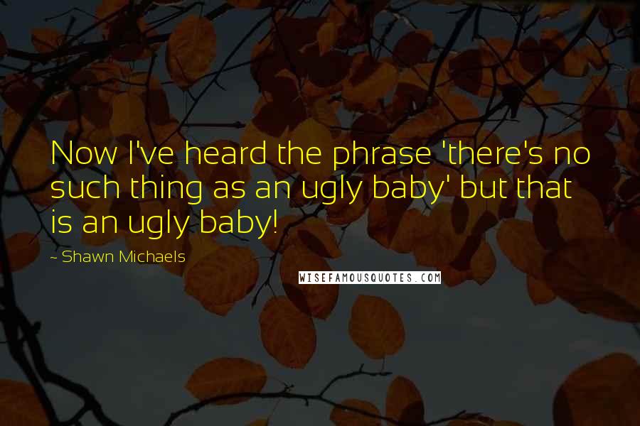 Shawn Michaels Quotes: Now I've heard the phrase 'there's no such thing as an ugly baby' but that is an ugly baby!