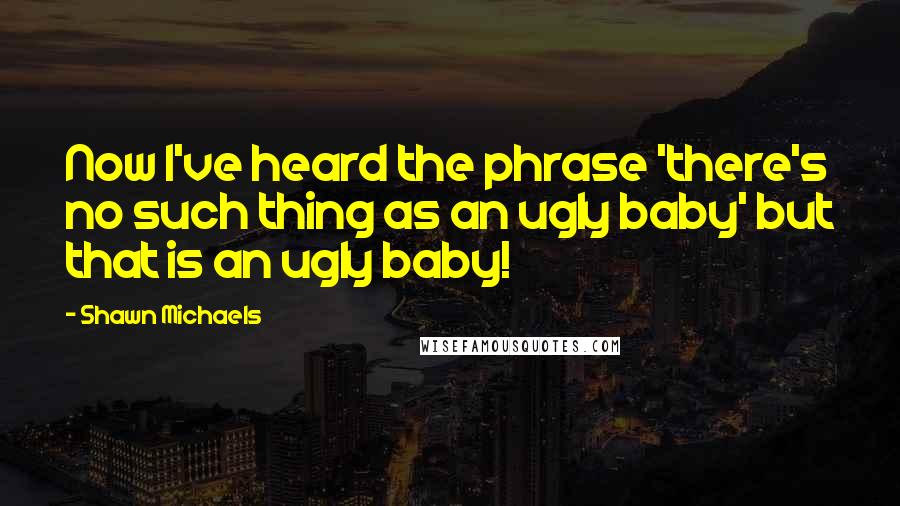 Shawn Michaels Quotes: Now I've heard the phrase 'there's no such thing as an ugly baby' but that is an ugly baby!