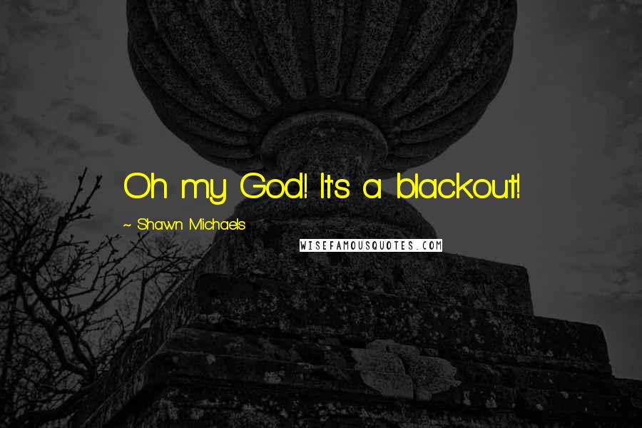 Shawn Michaels Quotes: Oh my God! It's a blackout!