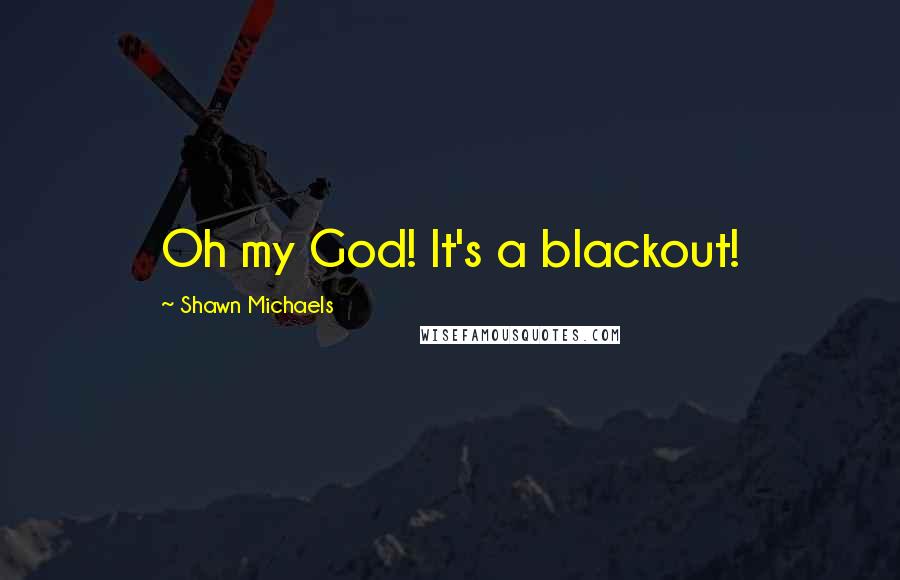 Shawn Michaels Quotes: Oh my God! It's a blackout!
