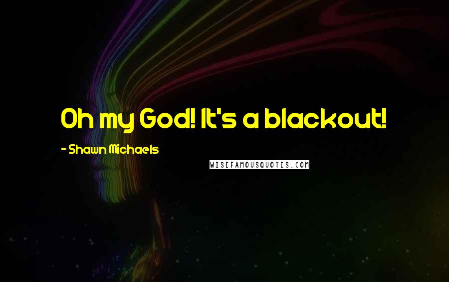 Shawn Michaels Quotes: Oh my God! It's a blackout!