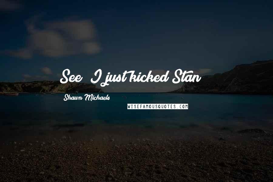 Shawn Michaels Quotes: See! I just kicked Stan!!!