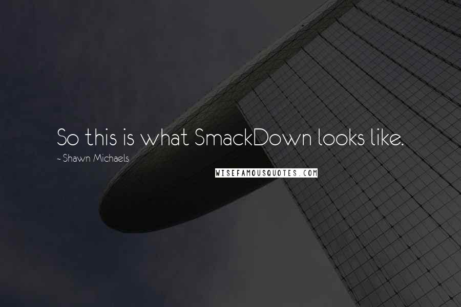 Shawn Michaels Quotes: So this is what SmackDown looks like.