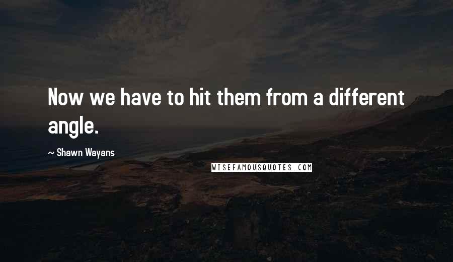 Shawn Wayans Quotes: Now we have to hit them from a different angle.
