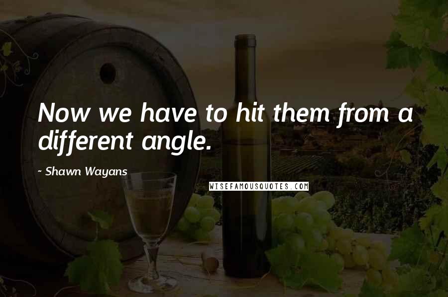 Shawn Wayans Quotes: Now we have to hit them from a different angle.