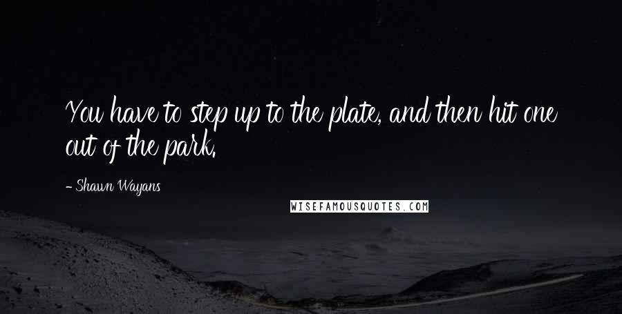 Shawn Wayans Quotes: You have to step up to the plate, and then hit one out of the park.