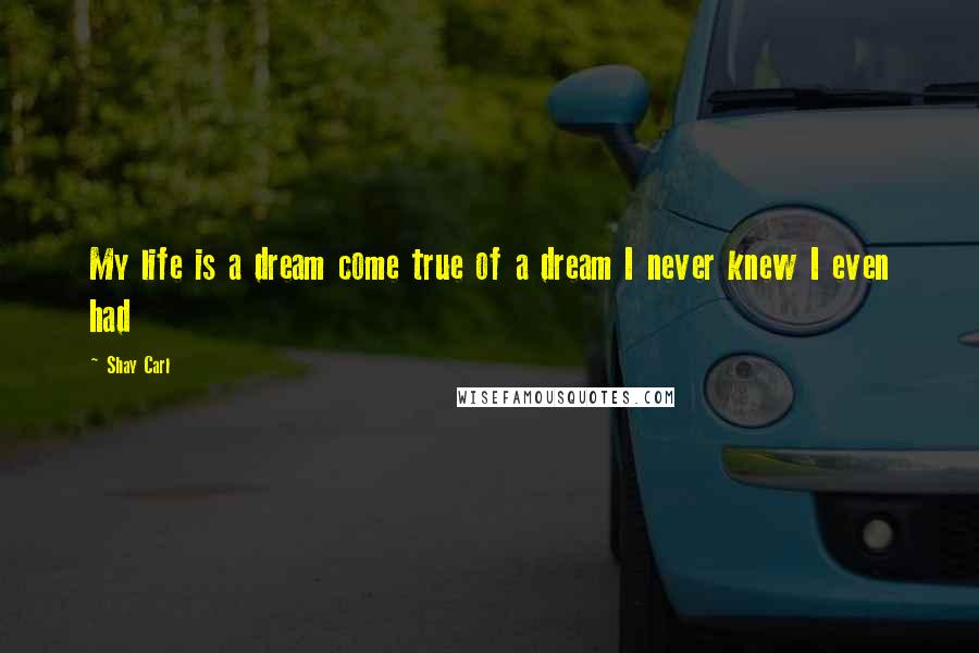 Shay Carl Quotes: My life is a dream come true of a dream I never knew I even had