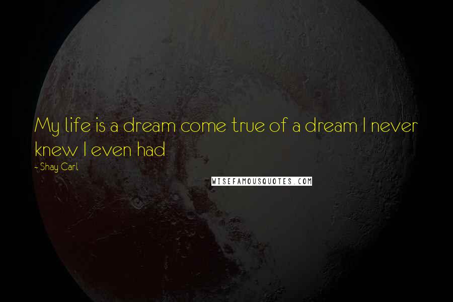 Shay Carl Quotes: My life is a dream come true of a dream I never knew I even had