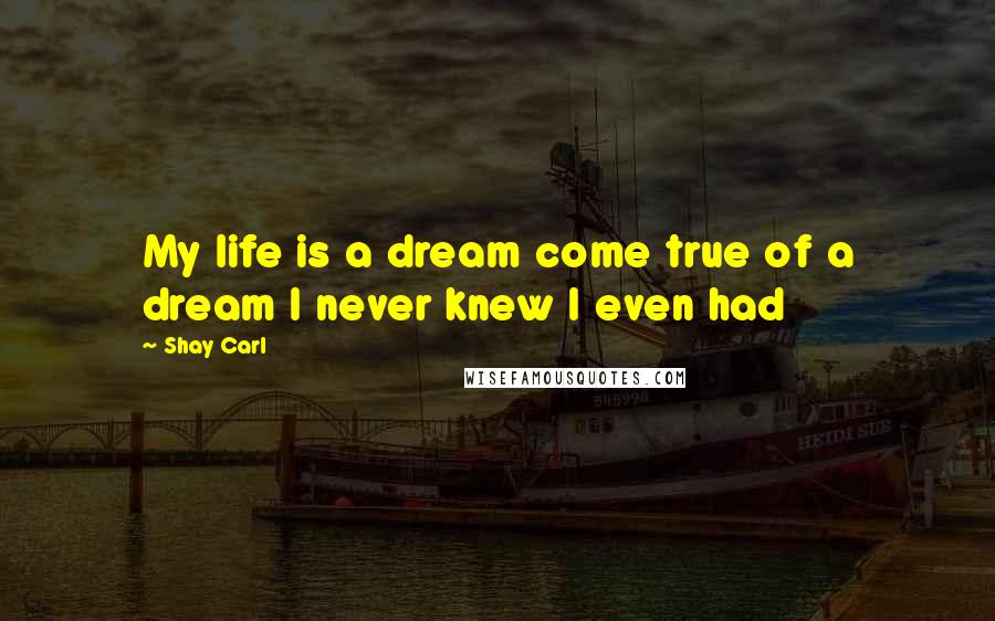 Shay Carl Quotes: My life is a dream come true of a dream I never knew I even had
