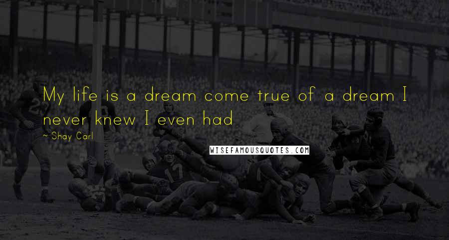 Shay Carl Quotes: My life is a dream come true of a dream I never knew I even had