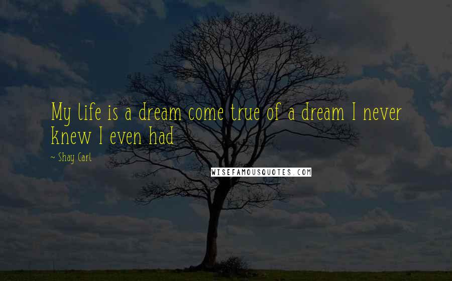 Shay Carl Quotes: My life is a dream come true of a dream I never knew I even had