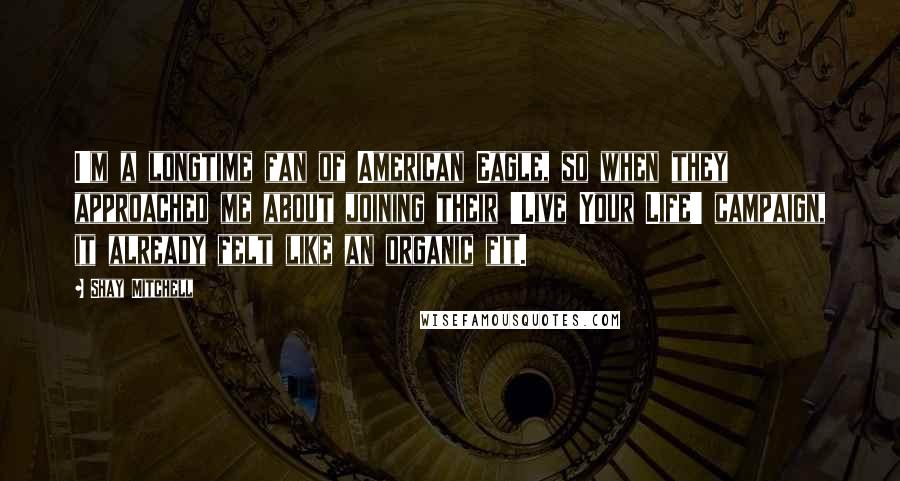 Shay Mitchell Quotes: I'm a longtime fan of American Eagle, so when they approached me about joining their 'Live Your Life' campaign, it already felt like an organic fit.