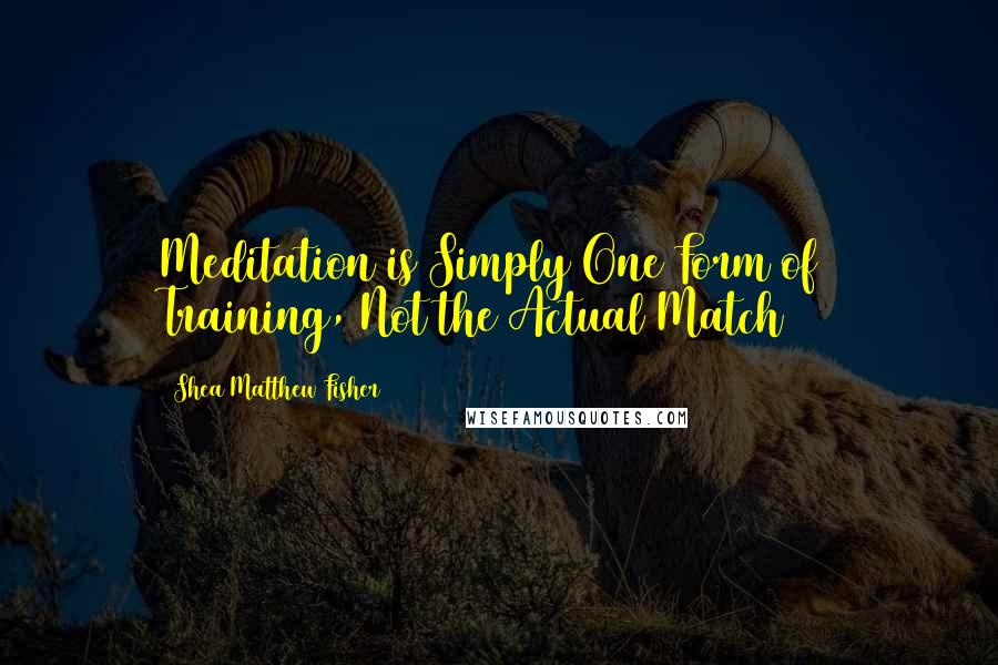 Shea Matthew Fisher Quotes: Meditation is Simply One Form of  Training, Not the Actual Match