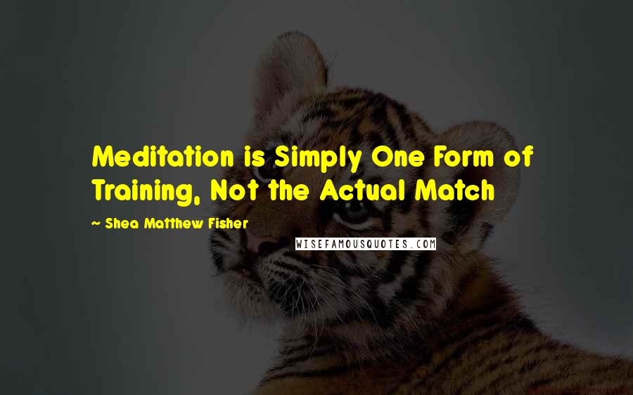 Shea Matthew Fisher Quotes: Meditation is Simply One Form of  Training, Not the Actual Match