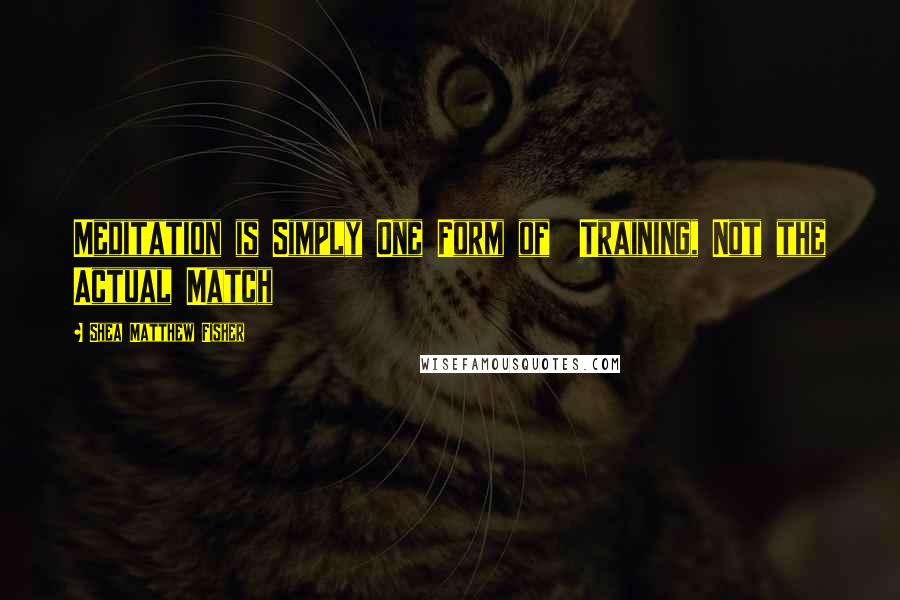 Shea Matthew Fisher Quotes: Meditation is Simply One Form of  Training, Not the Actual Match