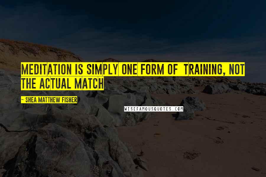 Shea Matthew Fisher Quotes: Meditation is Simply One Form of  Training, Not the Actual Match