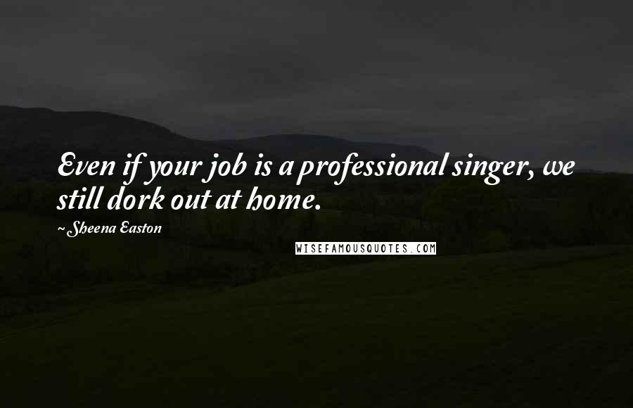 Sheena Easton Quotes: Even if your job is a professional singer, we still dork out at home.