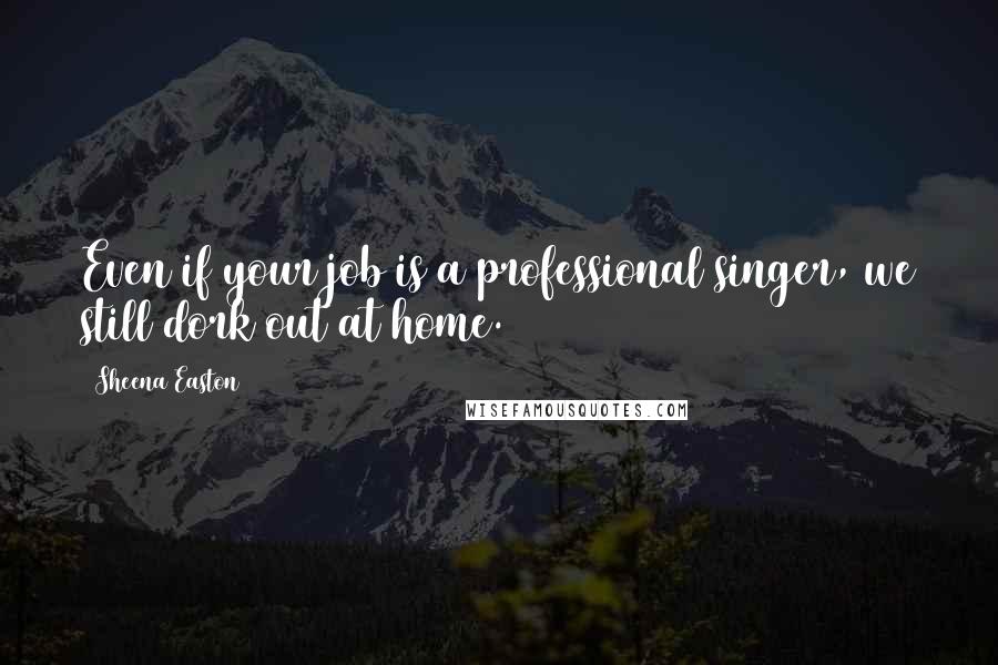 Sheena Easton Quotes: Even if your job is a professional singer, we still dork out at home.