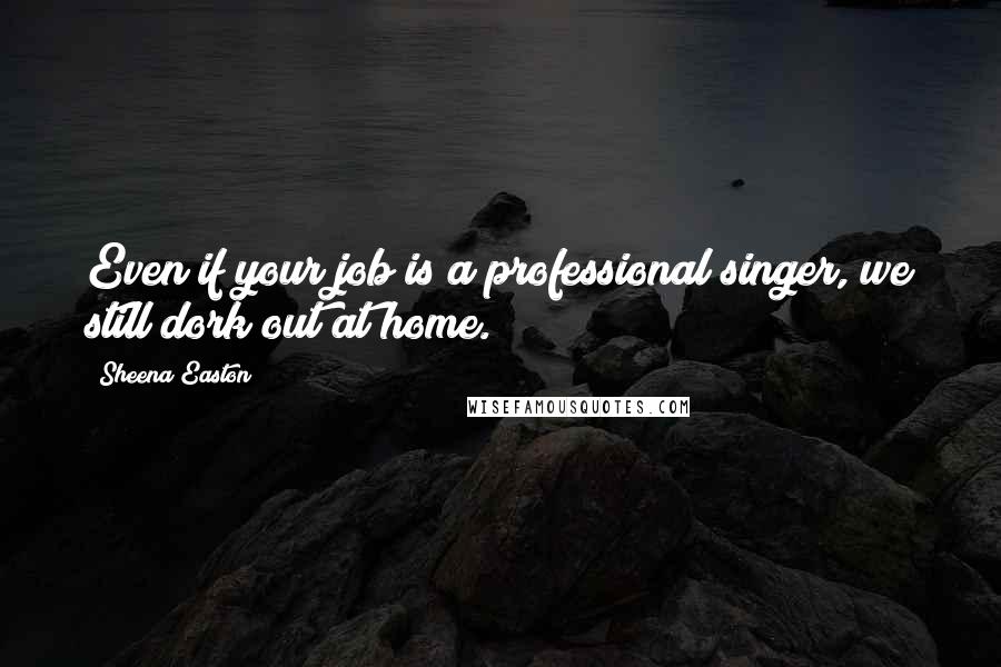 Sheena Easton Quotes: Even if your job is a professional singer, we still dork out at home.