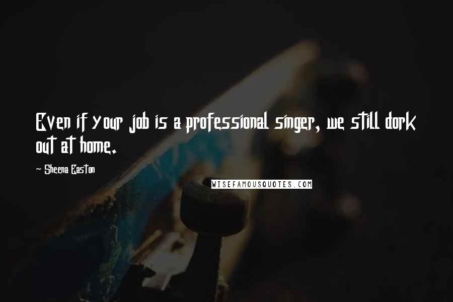 Sheena Easton Quotes: Even if your job is a professional singer, we still dork out at home.