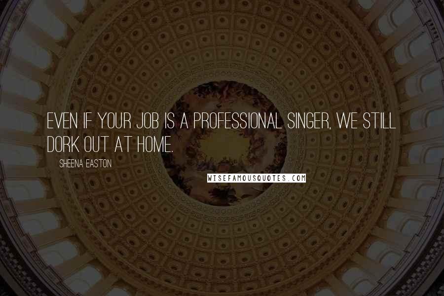 Sheena Easton Quotes: Even if your job is a professional singer, we still dork out at home.