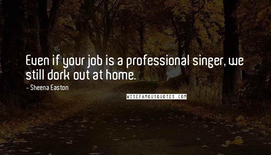 Sheena Easton Quotes: Even if your job is a professional singer, we still dork out at home.