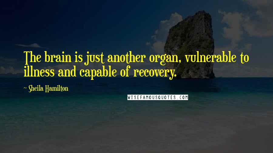 Sheila Hamilton Quotes: The brain is just another organ, vulnerable to illness and capable of recovery.