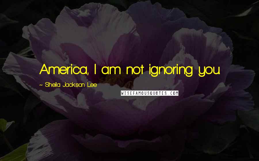 Sheila Jackson Lee Quotes: America, I am not ignoring you.