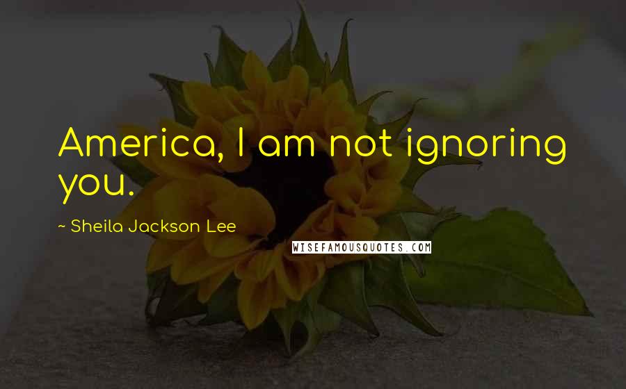 Sheila Jackson Lee Quotes: America, I am not ignoring you.