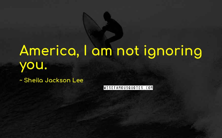 Sheila Jackson Lee Quotes: America, I am not ignoring you.
