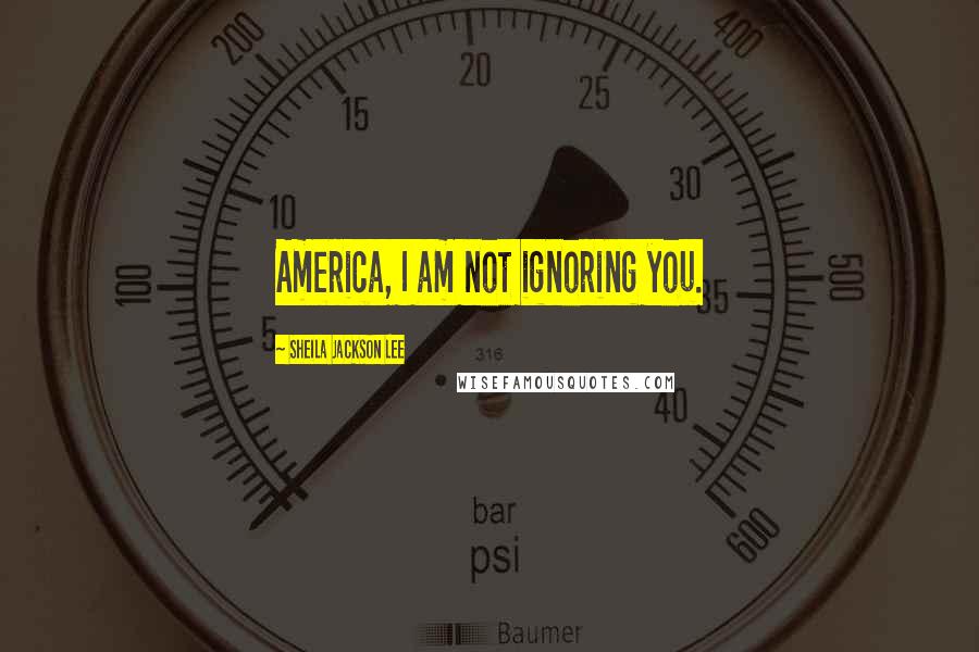 Sheila Jackson Lee Quotes: America, I am not ignoring you.