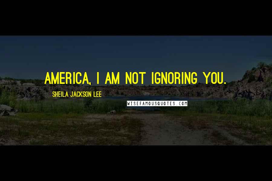 Sheila Jackson Lee Quotes: America, I am not ignoring you.