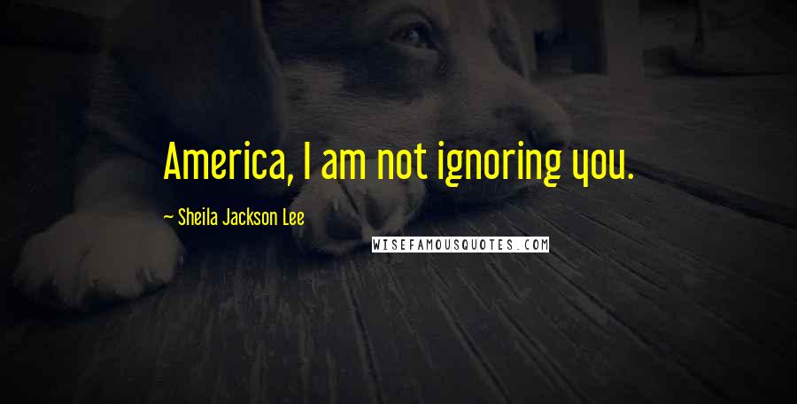 Sheila Jackson Lee Quotes: America, I am not ignoring you.