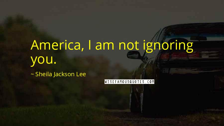 Sheila Jackson Lee Quotes: America, I am not ignoring you.
