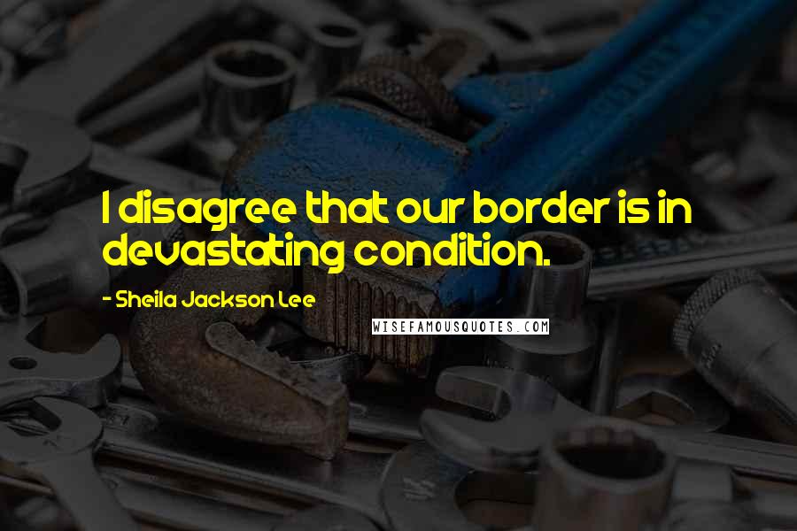 Sheila Jackson Lee Quotes: I disagree that our border is in devastating condition.