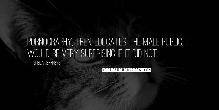 Sheila Jeffreys Quotes: Pornography, then, educates the male public. It would be very surprising if it did not.
