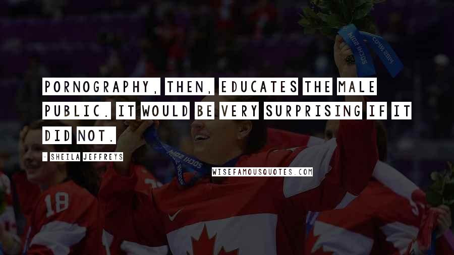 Sheila Jeffreys Quotes: Pornography, then, educates the male public. It would be very surprising if it did not.