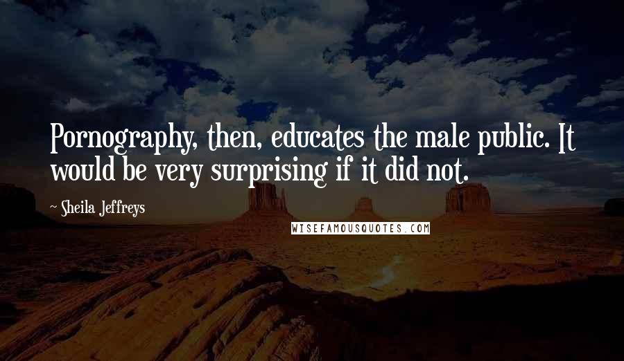 Sheila Jeffreys Quotes: Pornography, then, educates the male public. It would be very surprising if it did not.