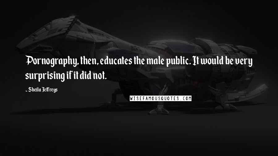 Sheila Jeffreys Quotes: Pornography, then, educates the male public. It would be very surprising if it did not.