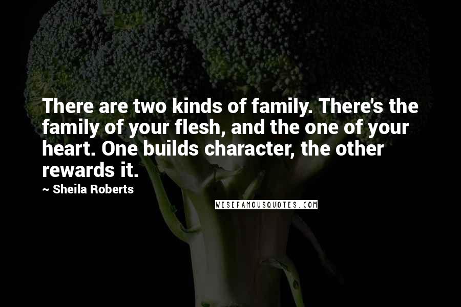 Sheila Roberts Quotes: There are two kinds of family. There's the family of your flesh, and the one of your heart. One builds character, the other rewards it.