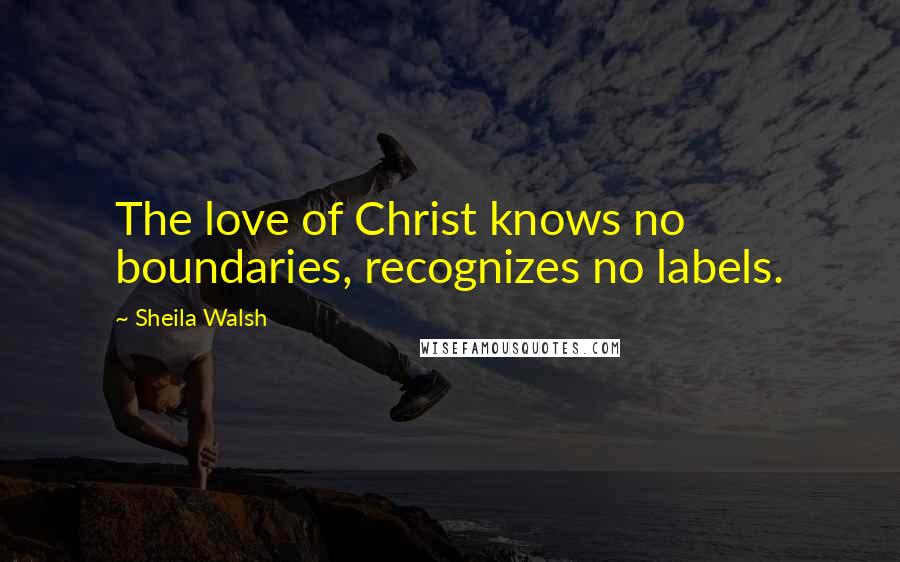 Sheila Walsh Quotes: The love of Christ knows no boundaries, recognizes no labels.
