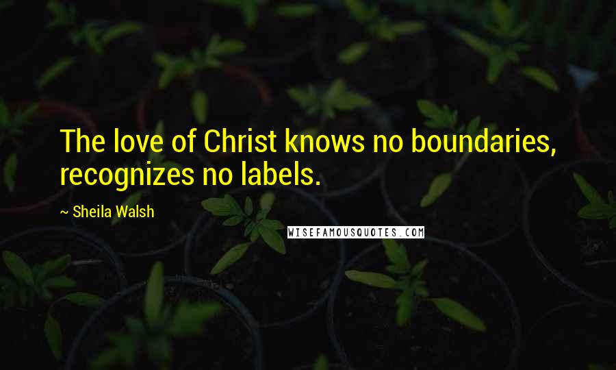 Sheila Walsh Quotes: The love of Christ knows no boundaries, recognizes no labels.