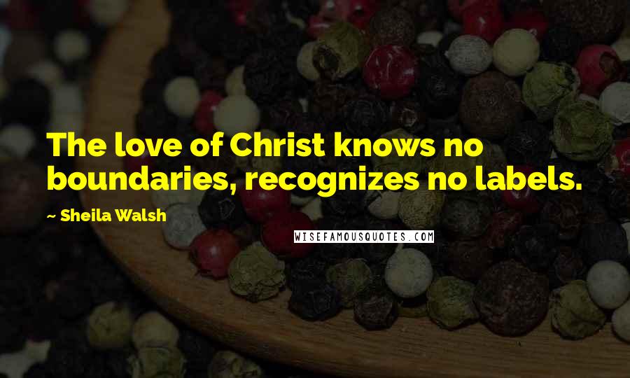 Sheila Walsh Quotes: The love of Christ knows no boundaries, recognizes no labels.