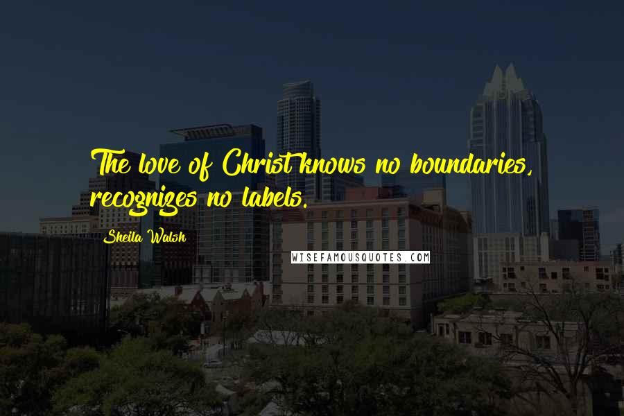 Sheila Walsh Quotes: The love of Christ knows no boundaries, recognizes no labels.