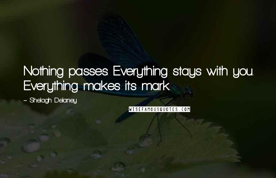 Shelagh Delaney Quotes: Nothing passes. Everything stays with you. Everything makes it's mark.